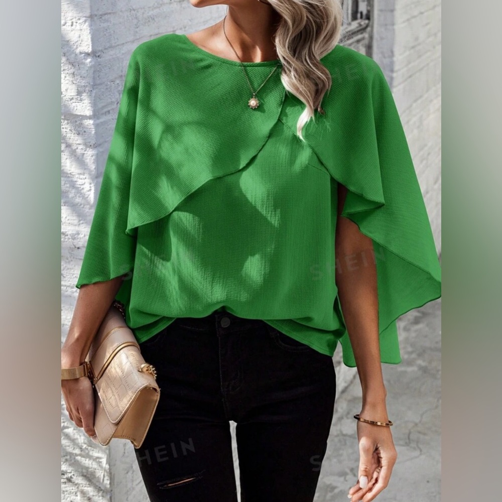 Off the shoulder sheer blouse